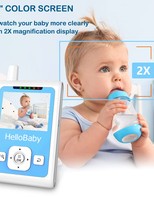 Load image into Gallery viewer, Baby Monitor- HB26 Video Baby Monitor with 2.4 Inch Screen, Night Vision, Temperature Sensor, VOX Mode, One-Way Talk
