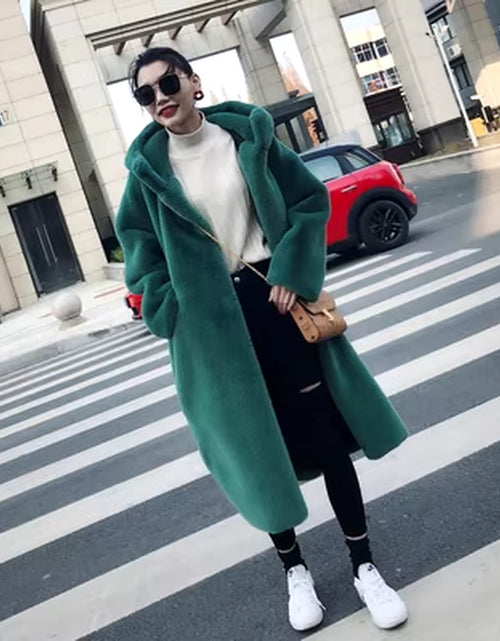 Load image into Gallery viewer, Winter Jacket Women High Quality Faux Rabbit Fur Coat Luxury Long Fur Jacket Overcoat Thick Warm Large Size Female Plush Coats
