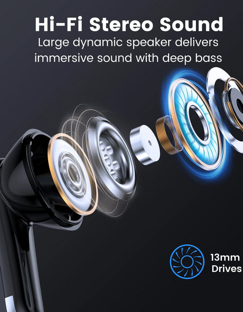 Load image into Gallery viewer, P91 Wireless Earbuds, Bluetooth Headphones V5.4 Stereo Ear Buds with Noise Cancelling Mics, 60H Playback Mini Case with Dual LED Display, IP7 Waterproof In-Ear Earphones for Android Ios
