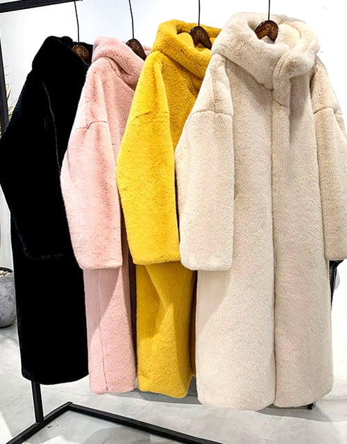 Load image into Gallery viewer, Winter Jacket Women High Quality Faux Rabbit Fur Coat Luxury Long Fur Jacket Overcoat Thick Warm Large Size Female Plush Coats

