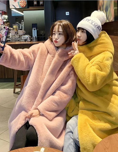 Load image into Gallery viewer, Winter Jacket Women High Quality Faux Rabbit Fur Coat Luxury Long Fur Jacket Overcoat Thick Warm Large Size Female Plush Coats
