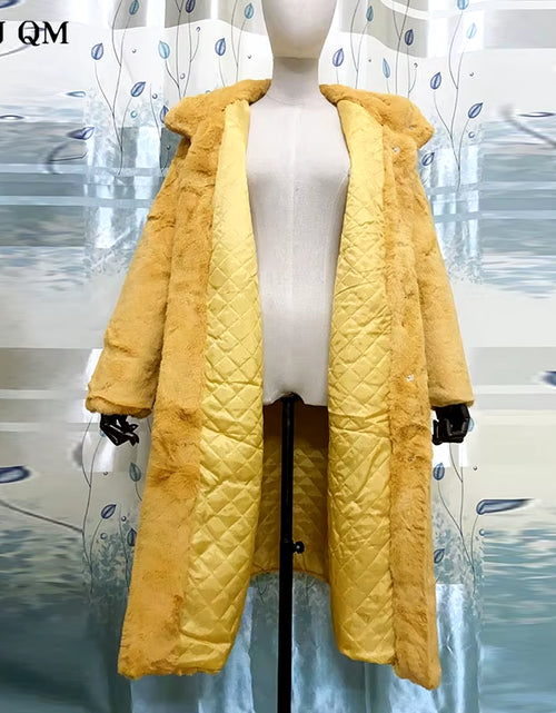 Load image into Gallery viewer, Winter Jacket Women High Quality Faux Rabbit Fur Coat Luxury Long Fur Jacket Overcoat Thick Warm Large Size Female Plush Coats

