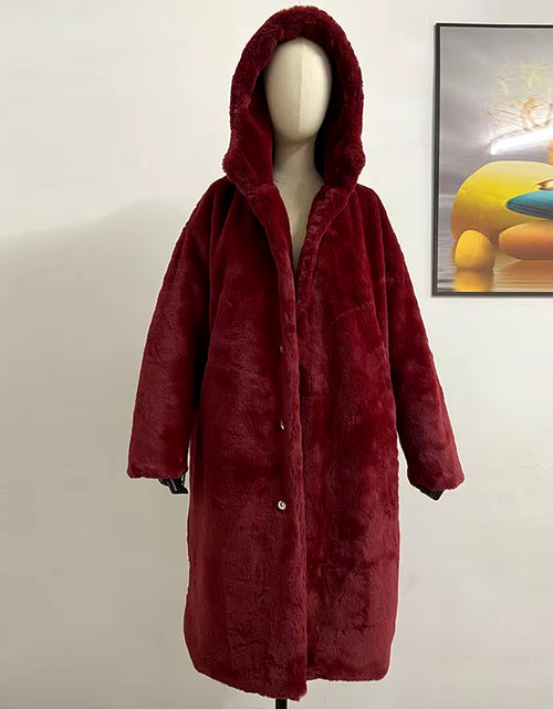 Load image into Gallery viewer, Winter Jacket Women High Quality Faux Rabbit Fur Coat Luxury Long Fur Jacket Overcoat Thick Warm Large Size Female Plush Coats
