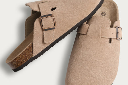 Suede Clogs for Women Men Summer Cork Mules Soft Footbed Sandals with Arch Support New Leisure Fashion Genuine Clogs