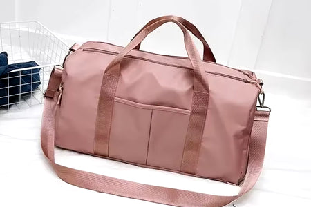 Outdoor Waterproof Nylon Sports Gym Bags Men Women Training Fitness Travel Handbag Yoga Mat Sport Bag with Shoes Compartment