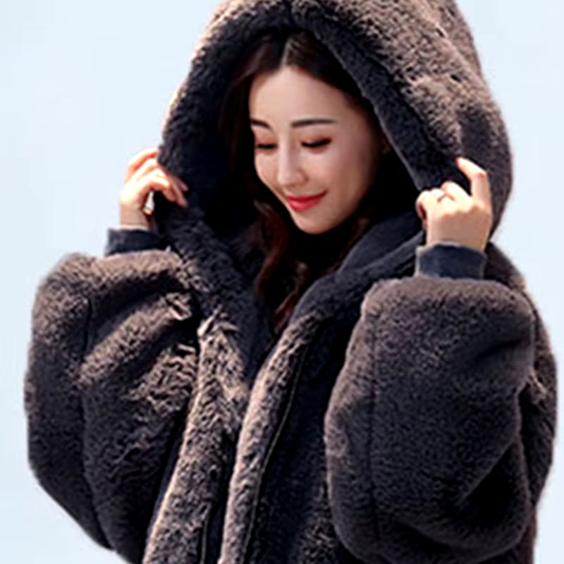 Winter Jacket Women High Quality Faux Rabbit Fur Coat Luxury Long Fur Jacket Overcoat Thick Warm Large Size Female Plush Coats