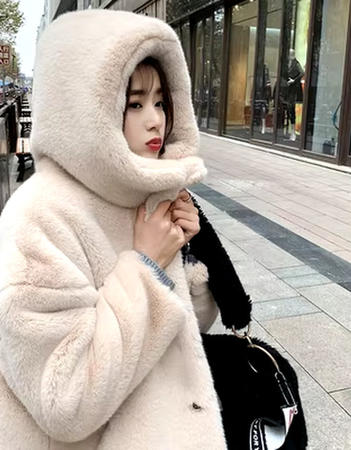Load image into Gallery viewer, Winter Jacket Women High Quality Faux Rabbit Fur Coat Luxury Long Fur Jacket Overcoat Thick Warm Large Size Female Plush Coats
