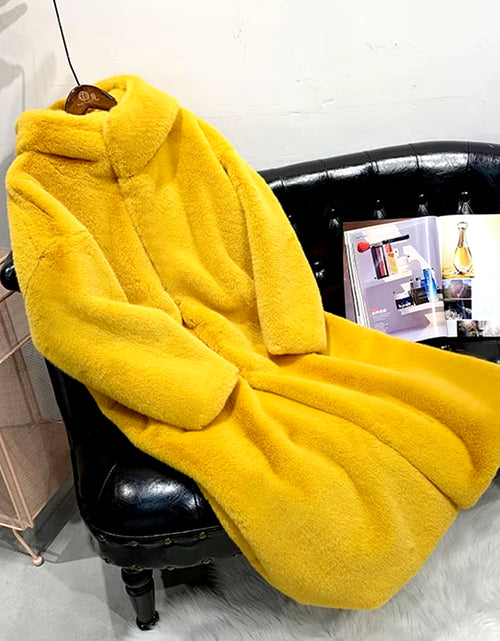 Load image into Gallery viewer, Winter Jacket Women High Quality Faux Rabbit Fur Coat Luxury Long Fur Jacket Overcoat Thick Warm Large Size Female Plush Coats
