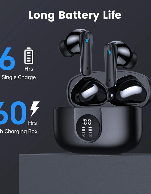 Load image into Gallery viewer, P91 Wireless Earbuds, Bluetooth Headphones V5.4 Stereo Ear Buds with Noise Cancelling Mics, 60H Playback Mini Case with Dual LED Display, IP7 Waterproof In-Ear Earphones for Android Ios
