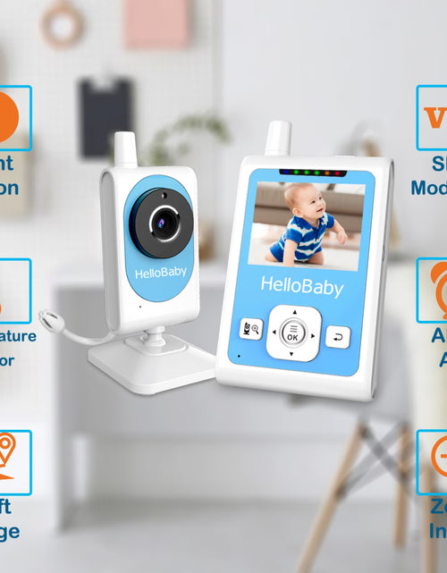 Load image into Gallery viewer, Baby Monitor- HB26 Video Baby Monitor with 2.4 Inch Screen, Night Vision, Temperature Sensor, VOX Mode, One-Way Talk
